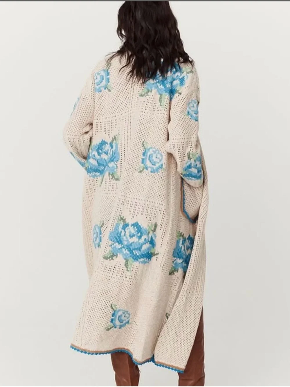 NWT Spell Coastal Granny Maxi Cardigan with pockets  size L. - Picture 3 of 7